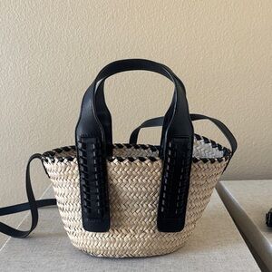 Bash Raffia and Leather Bag